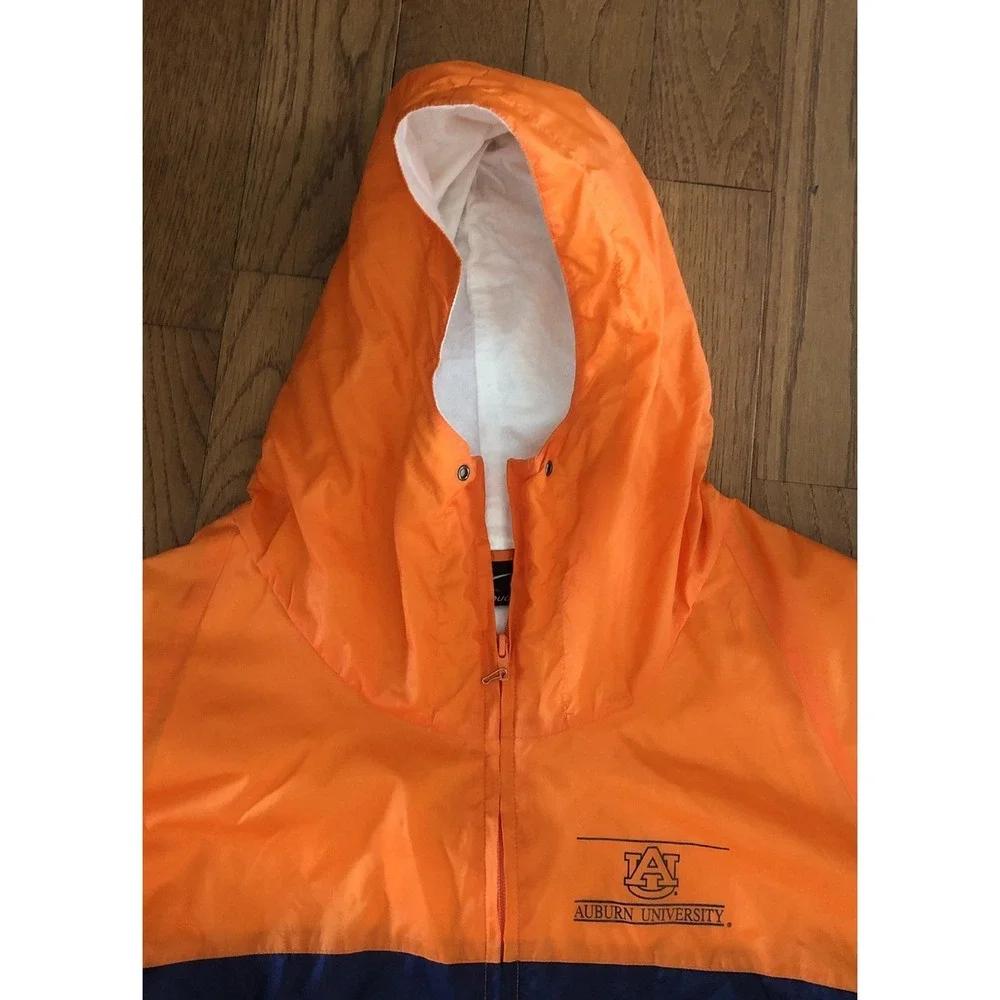 Vtg Auburn University Windbreaker Rain Jacket Orange Storm Duds Unisex Large